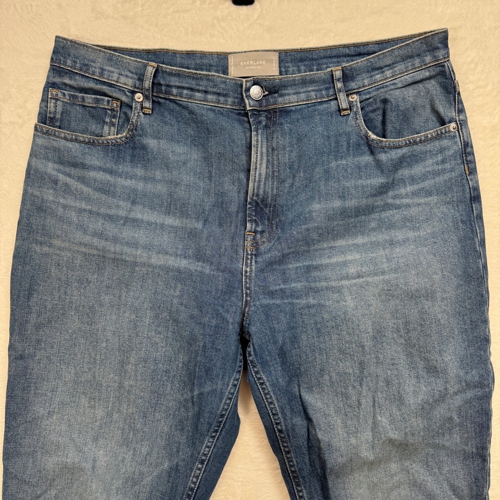 Everlane The Cheeky Jean Womens 33 Regular Straight High Rise Raw Hem Stretch - Picture 2 of 11